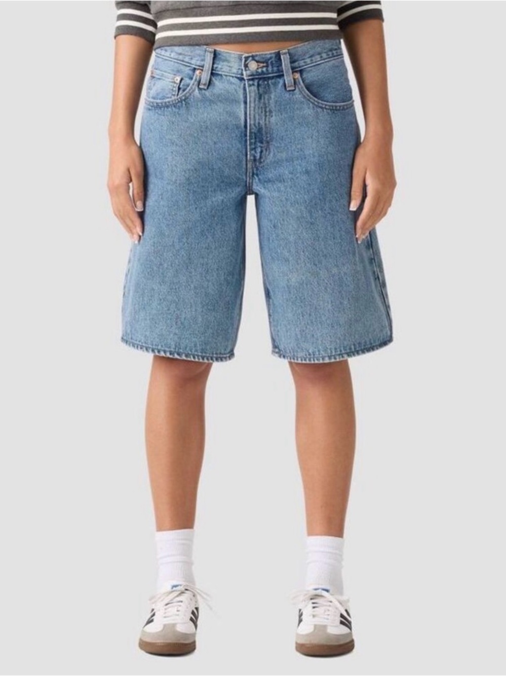 Classic High-Rise Denim Middy Jean Shorts Size 34 new with tags